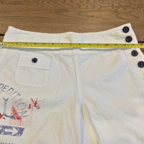 Ralph Lauren Shorts Womens 2 Nautical Button Casual Beach Resort Pockets White - Picture 8 of 9